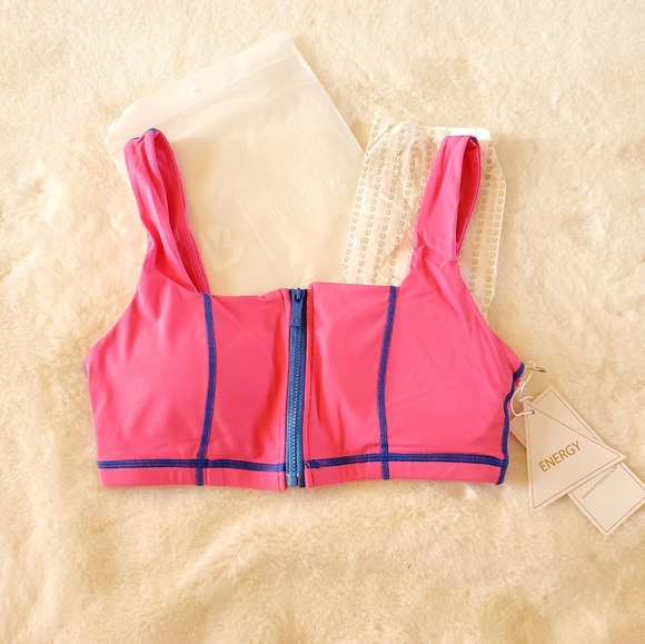 New Buff Bunny Dive Zip Sports Bra Miami Vice Pink H2O Sports Bra Size Medium - Picture 9 of 16